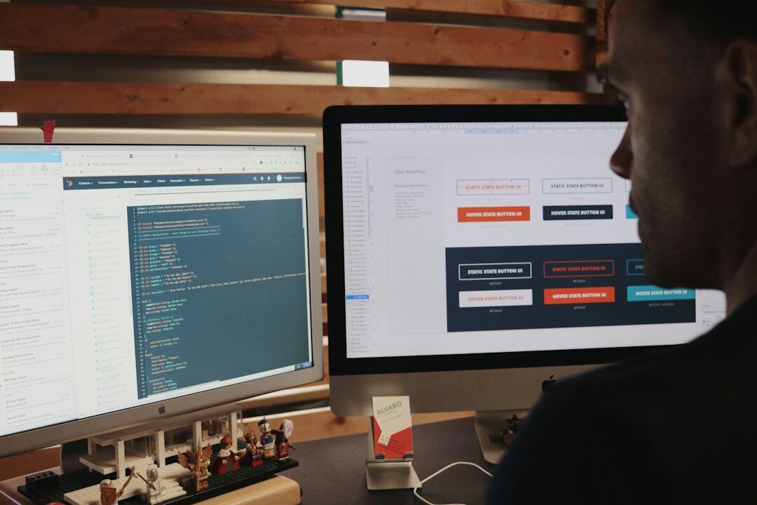 office worker using ai software