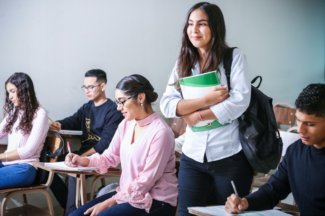 teacher with students