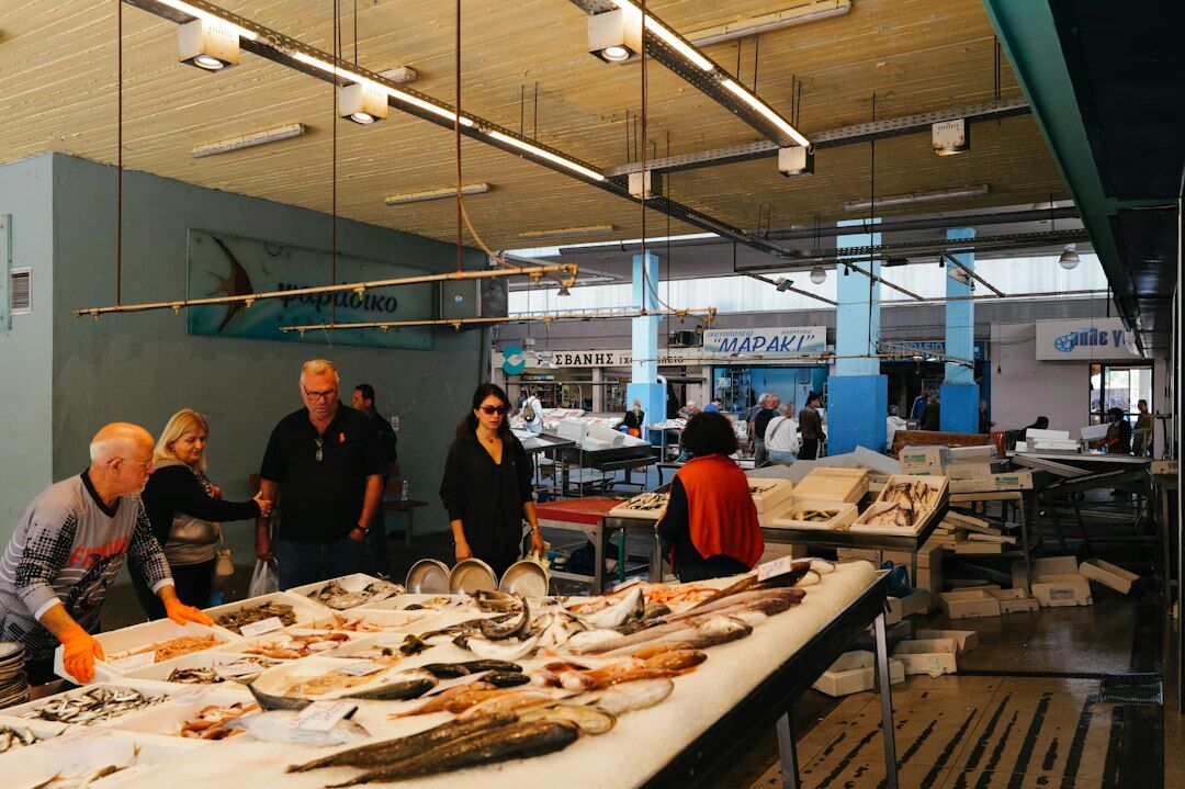 Research team discussing survey results around a table