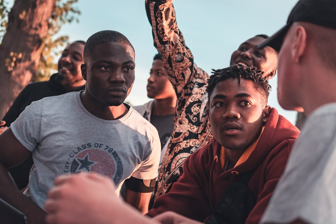 group of friends discussing politics